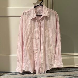Brooks Brothers Men's Pink Striped Shirt